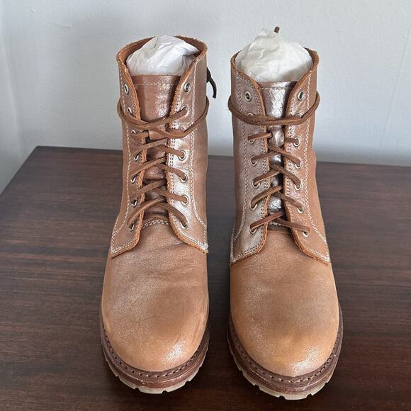 Frye Tan Lace Up Boots - Picture 3 of 12